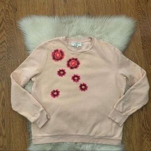 Floral Embellished Pink Sweater